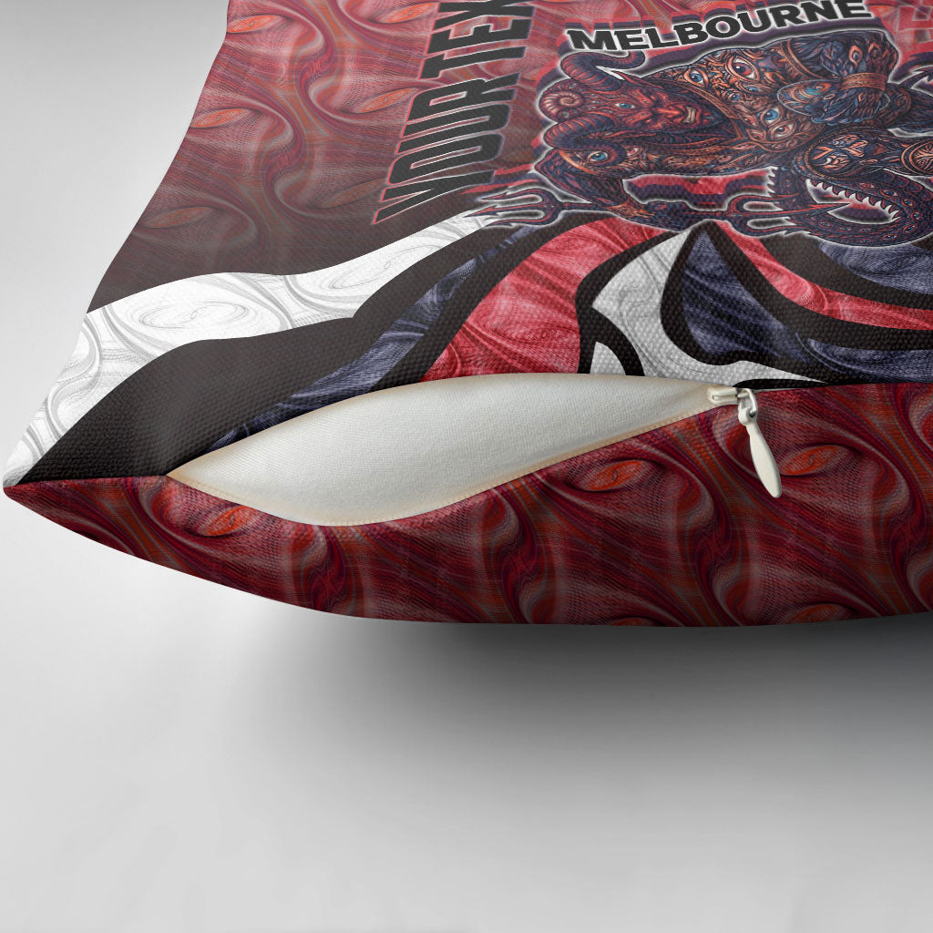 Personalised Melbourne Demons Pillow Cover Trippy Psychedelic Abstract Art Mascot Football Fans
