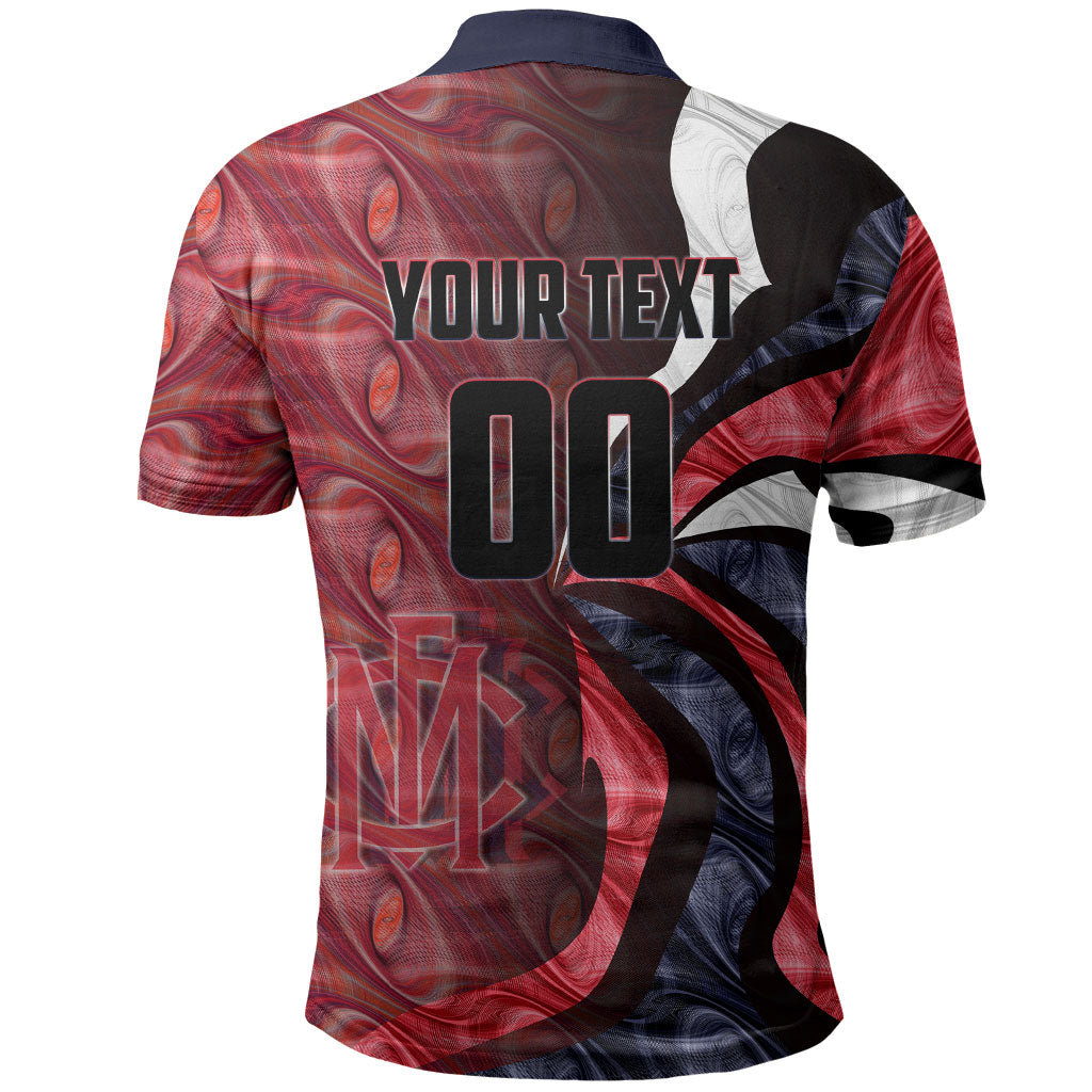 Personalised Melbourne Demons Polo Shirt Trippy Psychedelic Abstract Art Mascot Football Fans