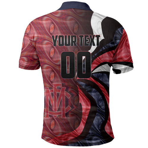 Personalised Melbourne Demons Polo Shirt Trippy Psychedelic Abstract Art Mascot Football Fans