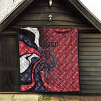Personalised Melbourne Demons Quilt Trippy Psychedelic Abstract Art Mascot Football Fans