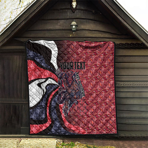 Personalised Melbourne Demons Quilt Trippy Psychedelic Abstract Art Mascot Football Fans