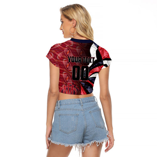 Personalised Melbourne Demons Raglan Cropped T Shirt Trippy Psychedelic Abstract Art Mascot Football Fans