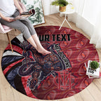 Personalised Melbourne Demons Round Carpet Trippy Psychedelic Abstract Art Mascot Football Fans