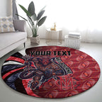 Personalised Melbourne Demons Round Carpet Trippy Psychedelic Abstract Art Mascot Football Fans