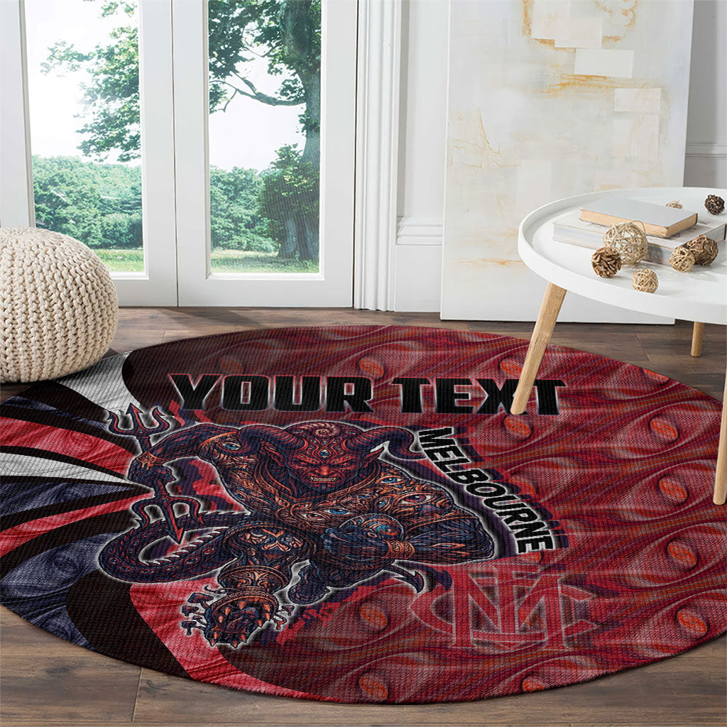 Personalised Melbourne Demons Round Carpet Trippy Psychedelic Abstract Art Mascot Football Fans