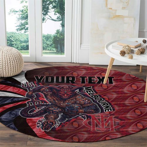 Personalised Melbourne Demons Round Carpet Trippy Psychedelic Abstract Art Mascot Football Fans