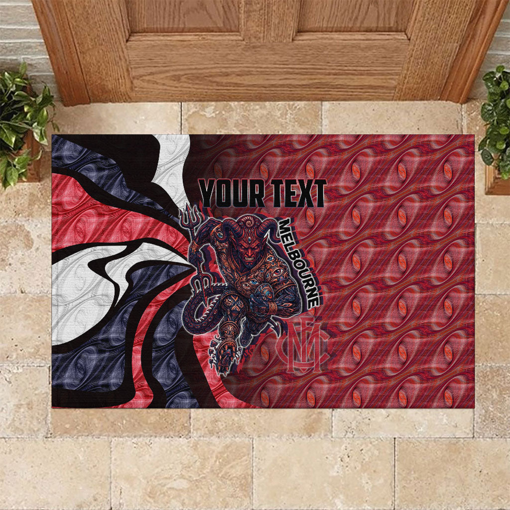 Personalised Melbourne Demons Rubber Doormat Trippy Psychedelic Abstract Art Mascot Football Fans