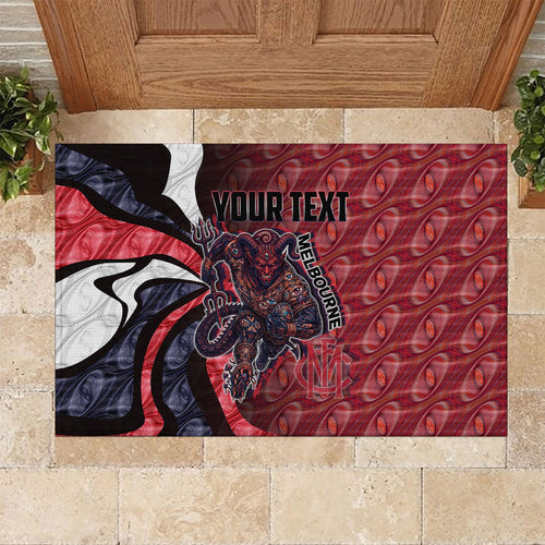 Personalised Melbourne Demons Rubber Doormat Trippy Psychedelic Abstract Art Mascot Football Fans