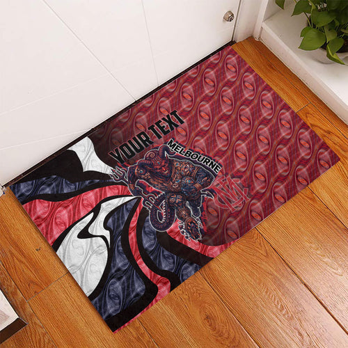 Personalised Melbourne Demons Rubber Doormat Trippy Psychedelic Abstract Art Mascot Football Fans