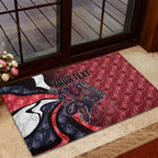 Personalised Melbourne Demons Rubber Doormat Trippy Psychedelic Abstract Art Mascot Football Fans