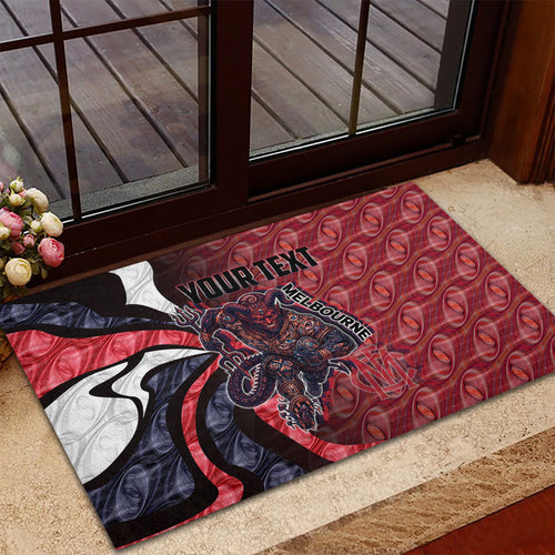 Personalised Melbourne Demons Rubber Doormat Trippy Psychedelic Abstract Art Mascot Football Fans