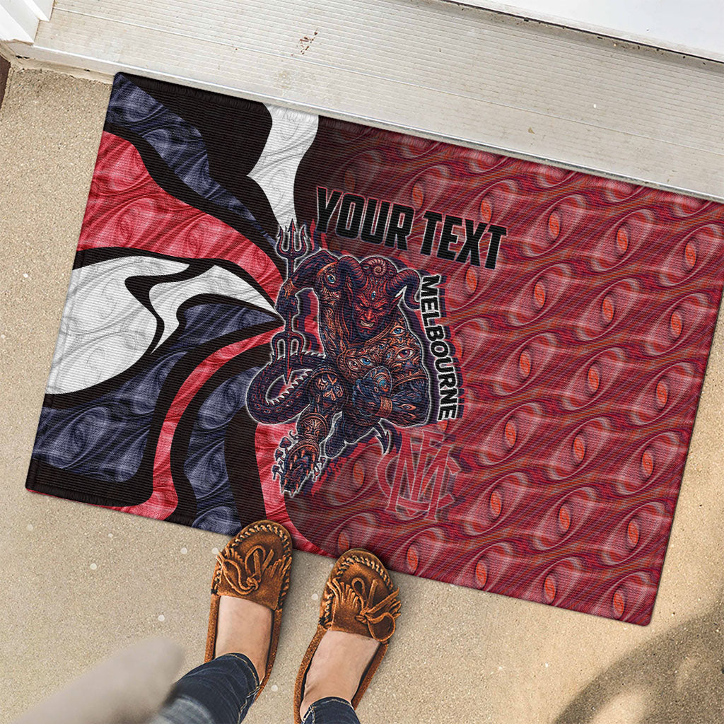 Personalised Melbourne Demons Rubber Doormat Trippy Psychedelic Abstract Art Mascot Football Fans