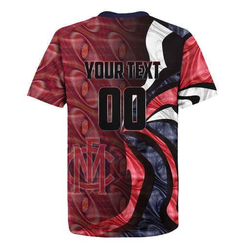 Personalised Melbourne Demons Rugby Jersey Trippy Psychedelic Abstract Art Mascot Football Fans