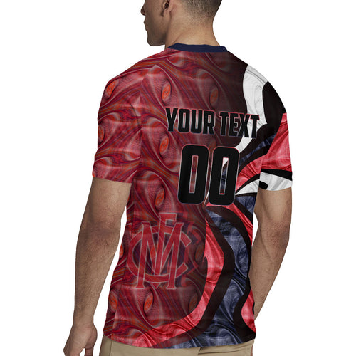 Personalised Melbourne Demons Rugby Jersey Trippy Psychedelic Abstract Art Mascot Football Fans