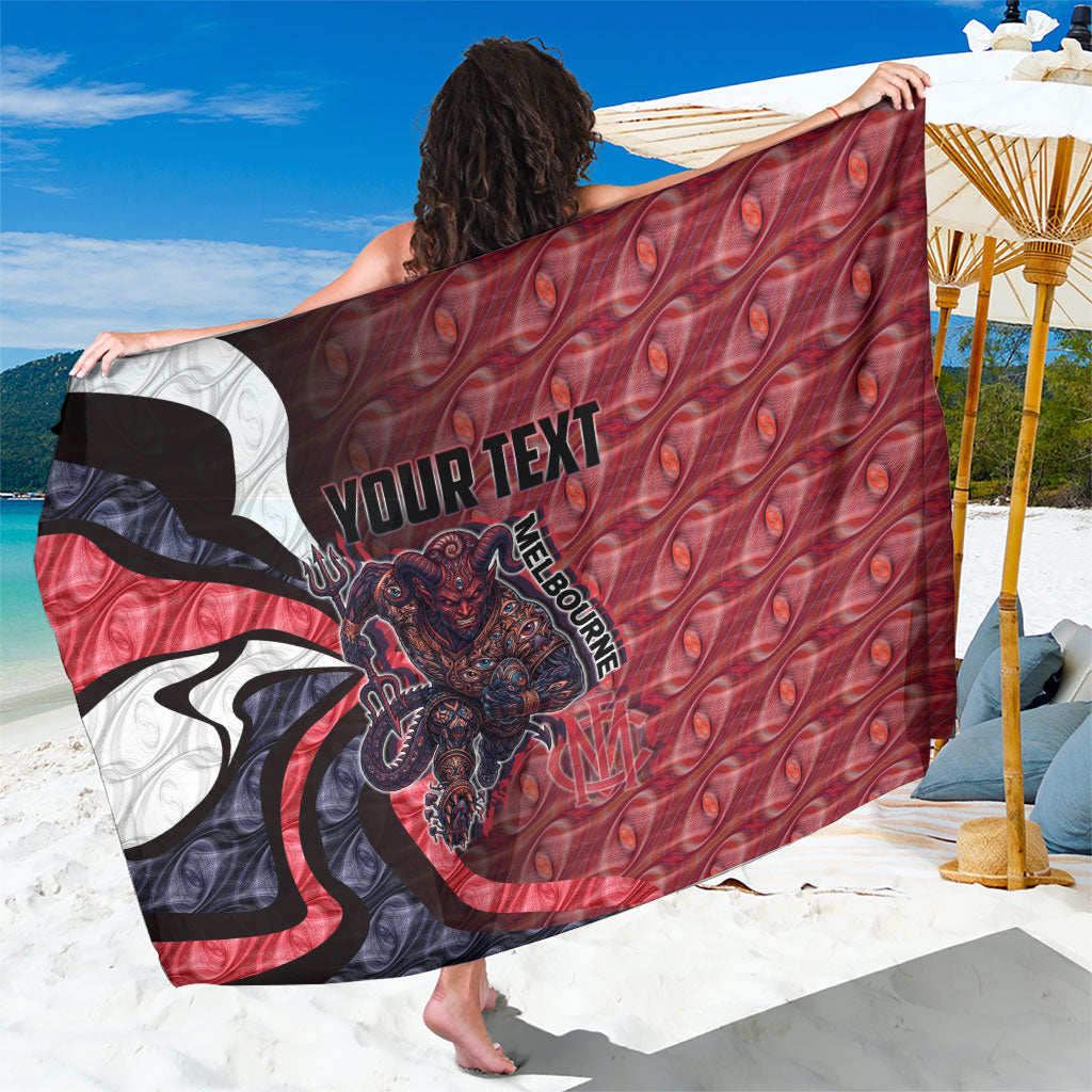 Personalised Melbourne Demons Sarong Trippy Psychedelic Abstract Art Mascot Football Fans