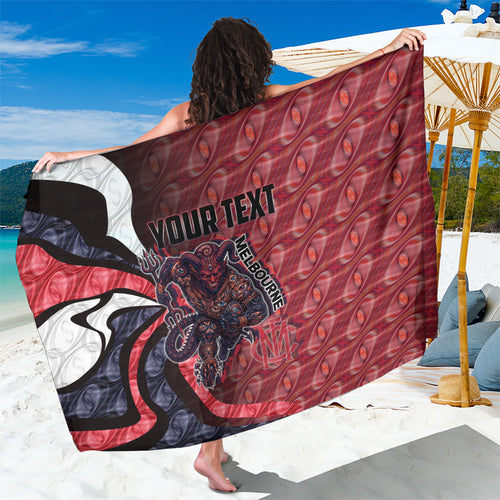 Personalised Melbourne Demons Sarong Trippy Psychedelic Abstract Art Mascot Football Fans