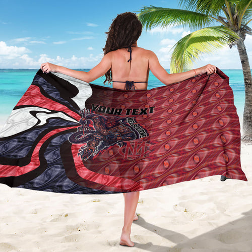 Personalised Melbourne Demons Sarong Trippy Psychedelic Abstract Art Mascot Football Fans