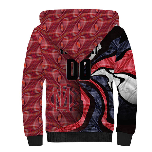 Personalised Melbourne Demons Sherpa Hoodie Trippy Psychedelic Abstract Art Mascot Football Fans