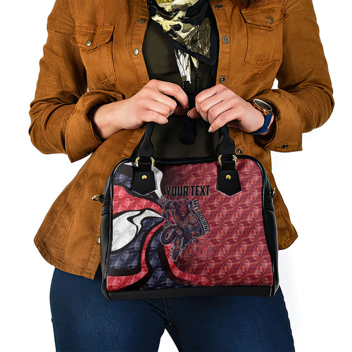 Personalised Melbourne Demons Shoulder Handbag Trippy Psychedelic Abstract Art Mascot Football Fans