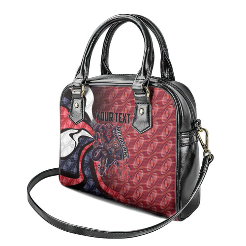 Personalised Melbourne Demons Shoulder Handbag Trippy Psychedelic Abstract Art Mascot Football Fans