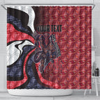 Personalised Melbourne Demons Shower Curtain Trippy Psychedelic Abstract Art Mascot Football Fans