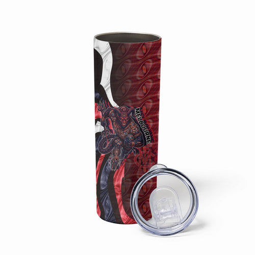 Personalised Melbourne Demons Skinny Tumbler Trippy Psychedelic Abstract Art Mascot Football Fans