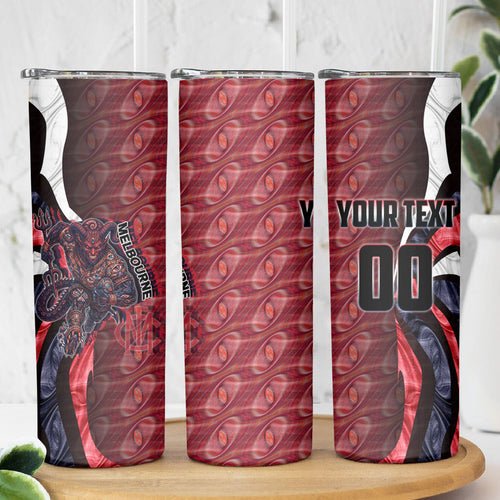 Personalised Melbourne Demons Skinny Tumbler Trippy Psychedelic Abstract Art Mascot Football Fans