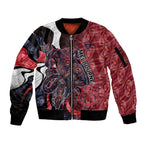 Personalised Melbourne Demons Sleeve Zip Bomber Jacket Trippy Psychedelic Abstract Art Mascot Football Fans