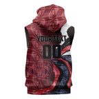 Personalised Melbourne Demons Sleeveless Hoodie Trippy Psychedelic Abstract Art Mascot Football Fans