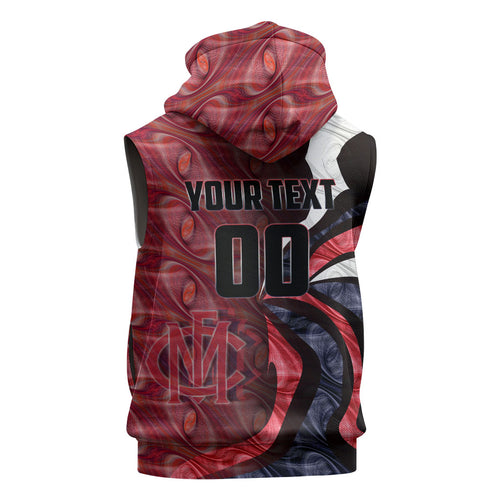 Personalised Melbourne Demons Sleeveless Zip Hoodie Trippy Psychedelic Abstract Art Mascot Football Fans