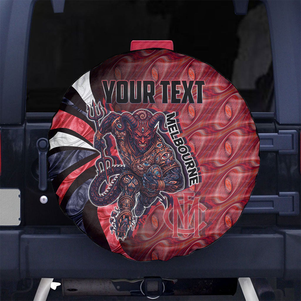 Personalised Melbourne Demons Spare Tire Cover Trippy Psychedelic Abstract Art Mascot Football Fans