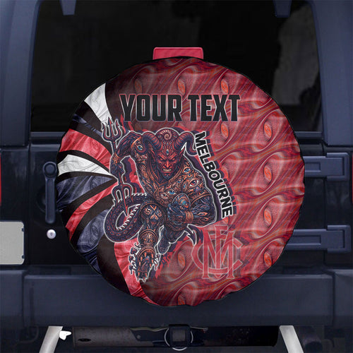 Personalised Melbourne Demons Spare Tire Cover Trippy Psychedelic Abstract Art Mascot Football Fans