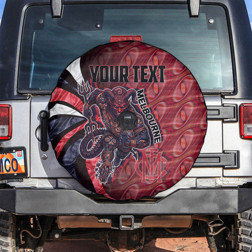 Personalised Melbourne Demons Spare Tire Cover Trippy Psychedelic Abstract Art Mascot Football Fans