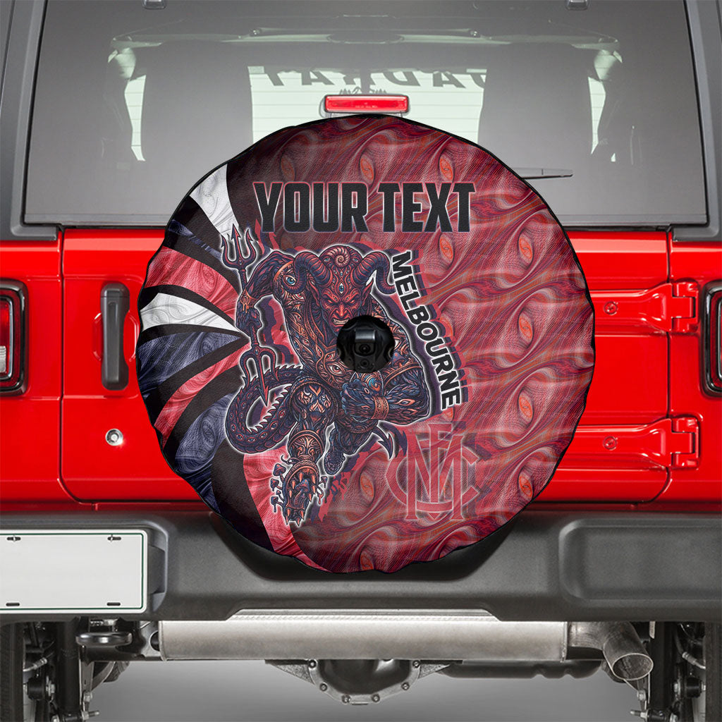 Personalised Melbourne Demons Spare Tire Cover Trippy Psychedelic Abstract Art Mascot Football Fans