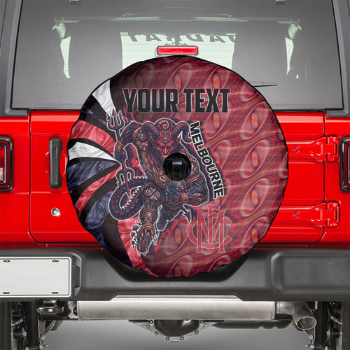 Personalised Melbourne Demons Spare Tire Cover Trippy Psychedelic Abstract Art Mascot Football Fans