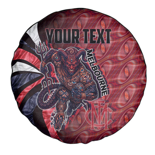 Personalised Melbourne Demons Spare Tire Cover Trippy Psychedelic Abstract Art Mascot Football Fans