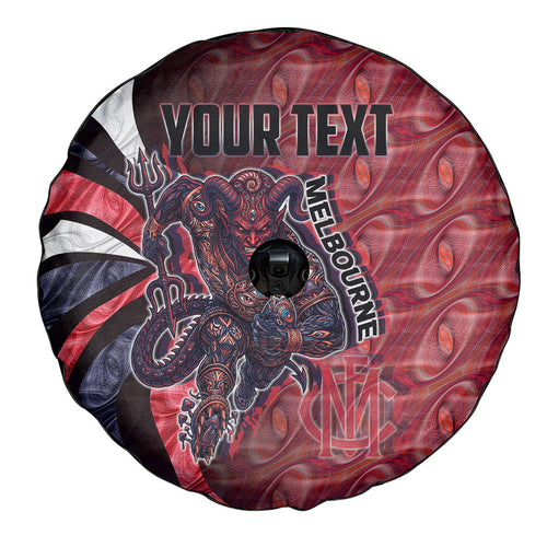 Personalised Melbourne Demons Spare Tire Cover Trippy Psychedelic Abstract Art Mascot Football Fans