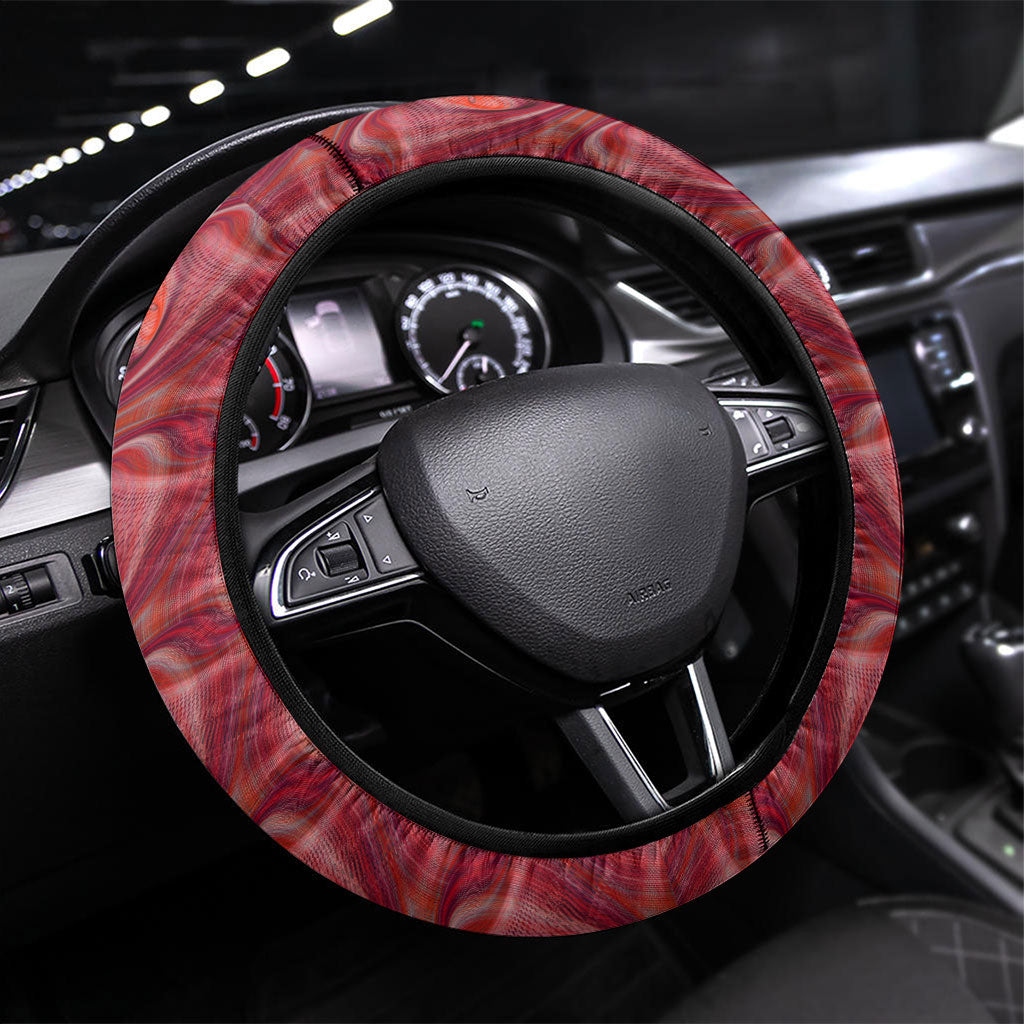 Melbourne Demons Steering Wheel Cover Trippy Psychedelic Abstract Art Mascot Football Fans