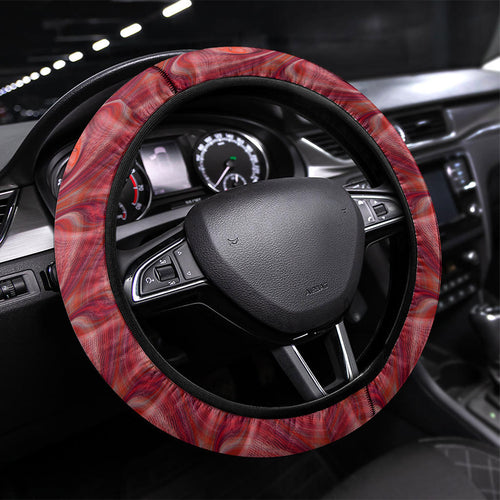 Melbourne Demons Steering Wheel Cover Trippy Psychedelic Abstract Art Mascot Football Fans