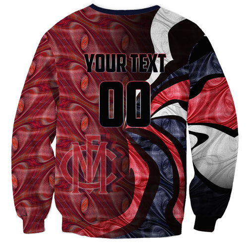 Personalised Melbourne Demons Sweatshirt Trippy Psychedelic Abstract Art Mascot Football Fans