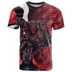 Personalised Melbourne Demons T Shirt Trippy Psychedelic Abstract Art Mascot Football Fans