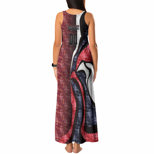 Personalised Melbourne Demons Tank Maxi Dress Trippy Psychedelic Abstract Art Mascot Football Fans