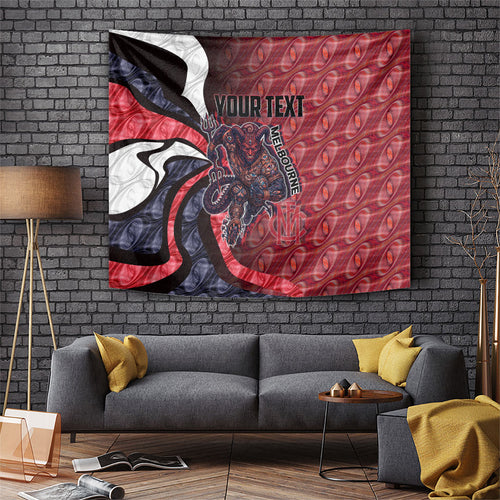 Personalised Melbourne Demons Tapestry Trippy Psychedelic Abstract Art Mascot Football Fans