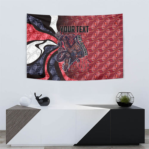 Personalised Melbourne Demons Tapestry Trippy Psychedelic Abstract Art Mascot Football Fans