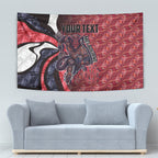Personalised Melbourne Demons Tapestry Trippy Psychedelic Abstract Art Mascot Football Fans