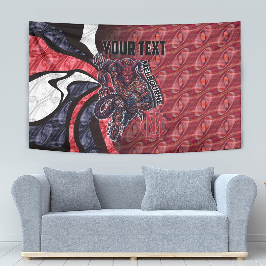 Personalised Melbourne Demons Tapestry Trippy Psychedelic Abstract Art Mascot Football Fans