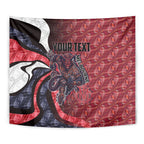 Personalised Melbourne Demons Tapestry Trippy Psychedelic Abstract Art Mascot Football Fans