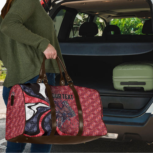 Personalised Melbourne Demons Travel Bag Trippy Psychedelic Abstract Art Mascot Football Fans