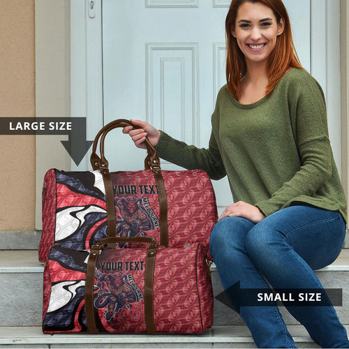 Personalised Melbourne Demons Travel Bag Trippy Psychedelic Abstract Art Mascot Football Fans