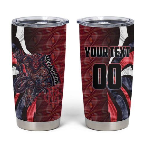 Personalised Melbourne Demons Tumbler Cup Trippy Psychedelic Abstract Art Mascot Football Fans